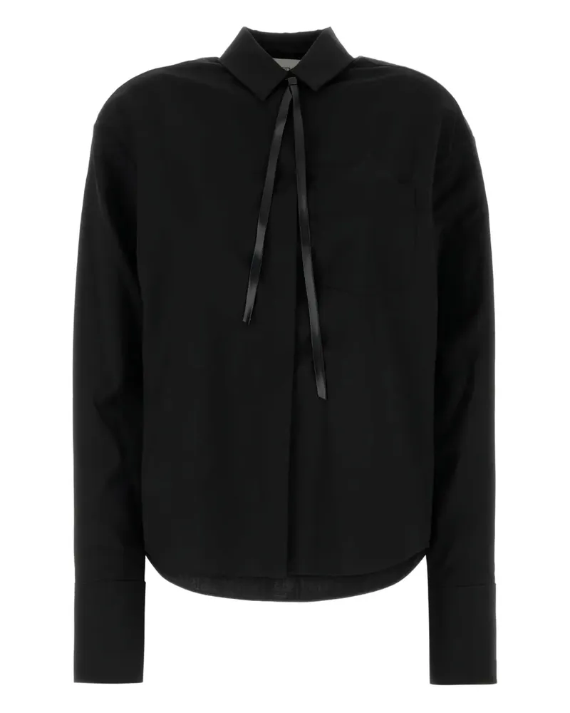 SPORTMAX Mappa Hemd mit Bindedetail - Schwarz Schwarz