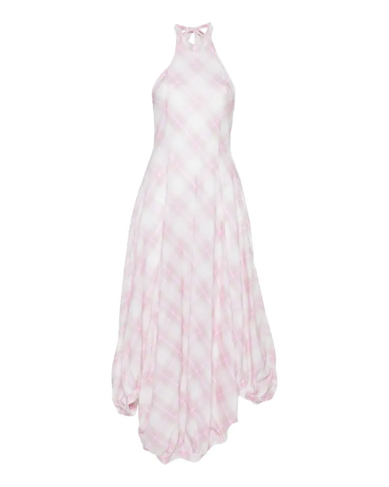 GIMAGUAS Kariertes Kleid mit asymmetrischem Saum - Weiß Weiß