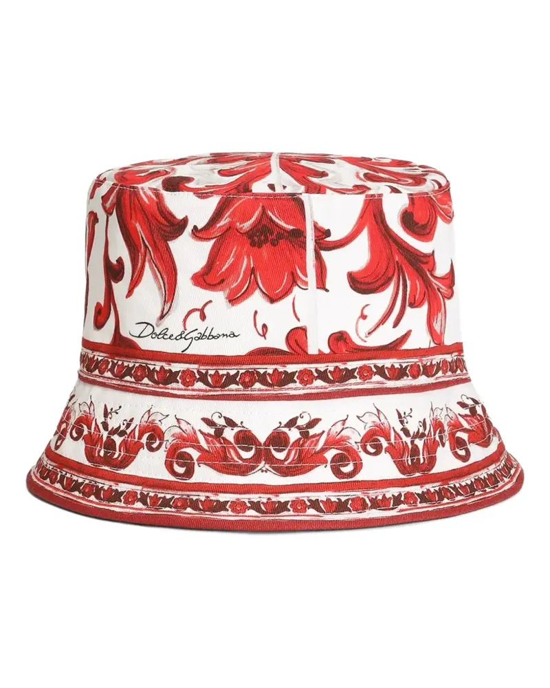 Dolce & Gabbana Fischerhut mit Majolica-Print - Rot Rot