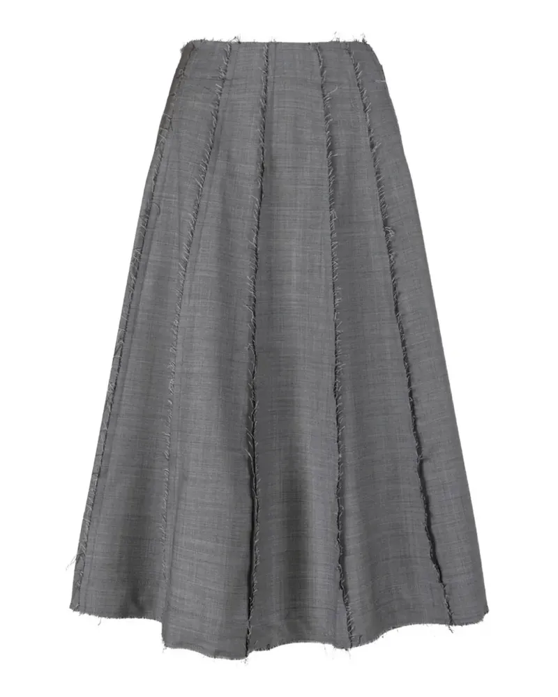 nine:inthe:morning frayed-detail paneled skirt - Grau Grau