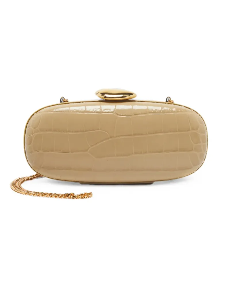 Michael Kors Tina croc-embossed clutch bag - Nude Nude