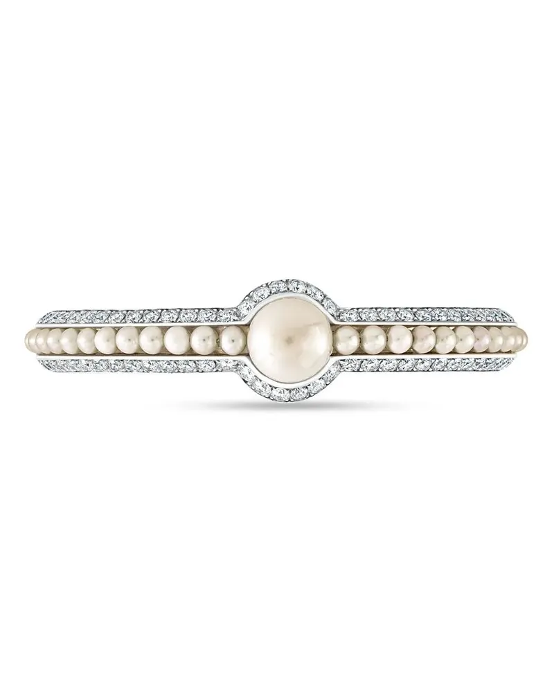 David Morris 18kt Weißgoldarmreif mit Diamanten - Silber Silber