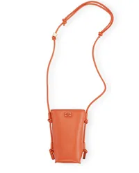 Ganni Bou Tasche mit Logo-Schild Orange