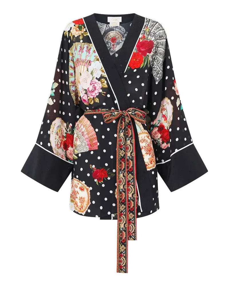 Camilla Daughters Of Duende floral-print kimono jacket - Schwarz Schwarz