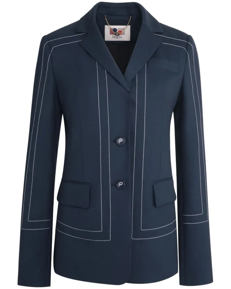 Ports 1961 Einreihiges Sakko - Blau Blau