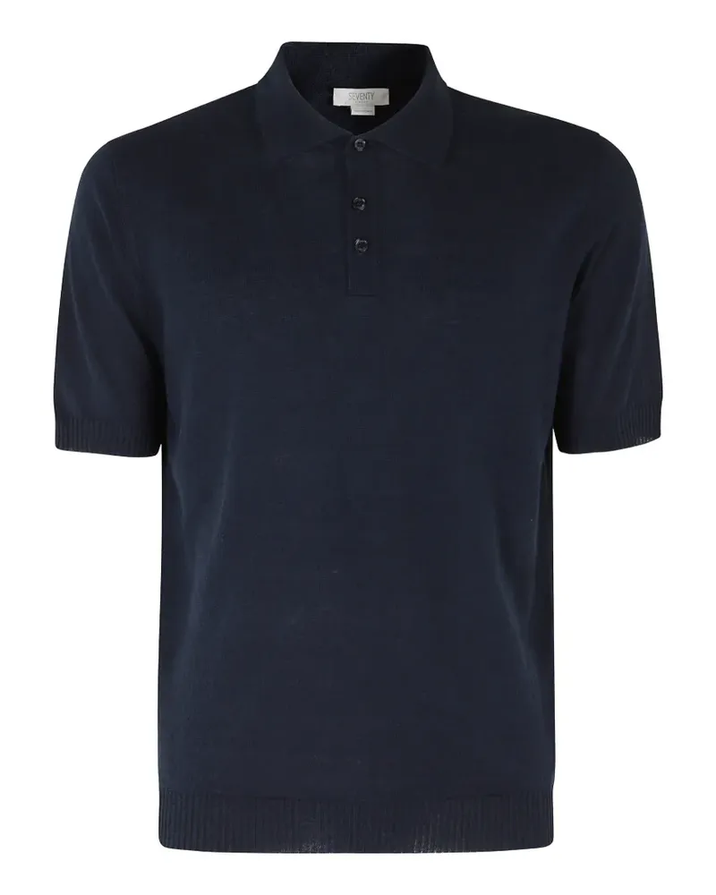 Seventy fine-knit short-sleeve polo shirt - Blau Blau