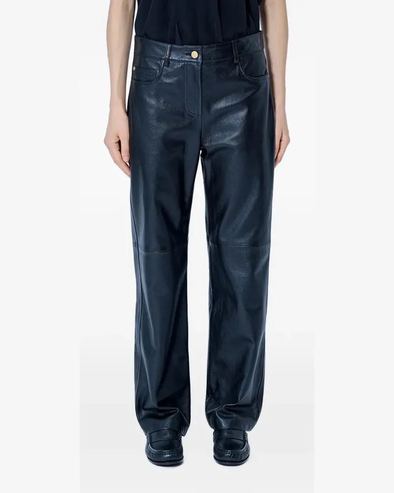 Max Mara Lederhose im Five-Pocket-Design - Schwarz Schwarz