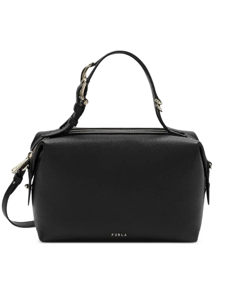 Furla Boston Tote Bag mit doppeltem Logo - Schwarz Schwarz