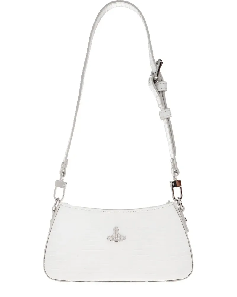 Vivienne Westwood Tasha Schultertasche mit Kroko-Effekt - Weiß Weiß