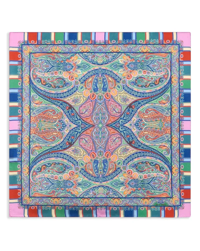 Etro Einstecktuch aus Seide - Blau Blau