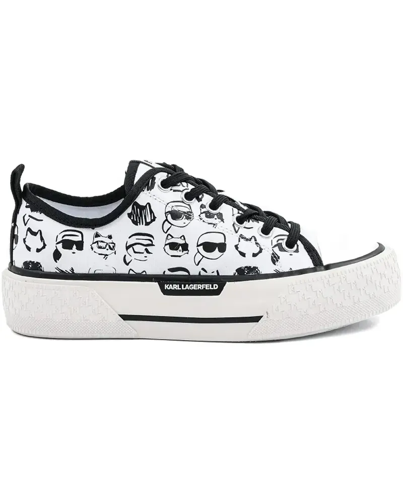 Karl Lagerfeld Gemusterte Sneakers - Weiß Weiß