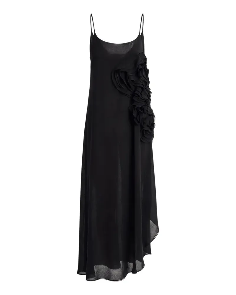 Irina Schrotter Azalea ruffled asymmetric maxi dress - Schwarz Schwarz