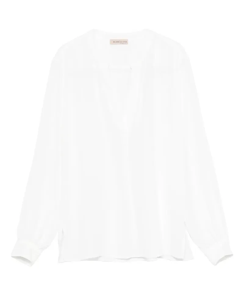 Blanca V-neck long-sleeve top - Weiß Weiß
