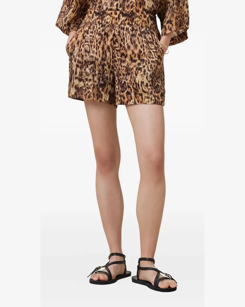 AllSaints Charli Shorts mit Leoparden-Print - Braun Braun