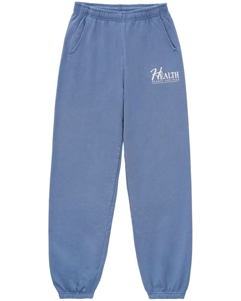 SPORTY & RICH Jogginghose mit Slogan-Print - Blau Blau