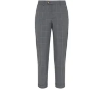 cropped check-print trousers