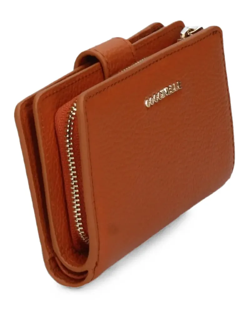Coccinelle logo-plaque pebbled wallet - Braun Braun