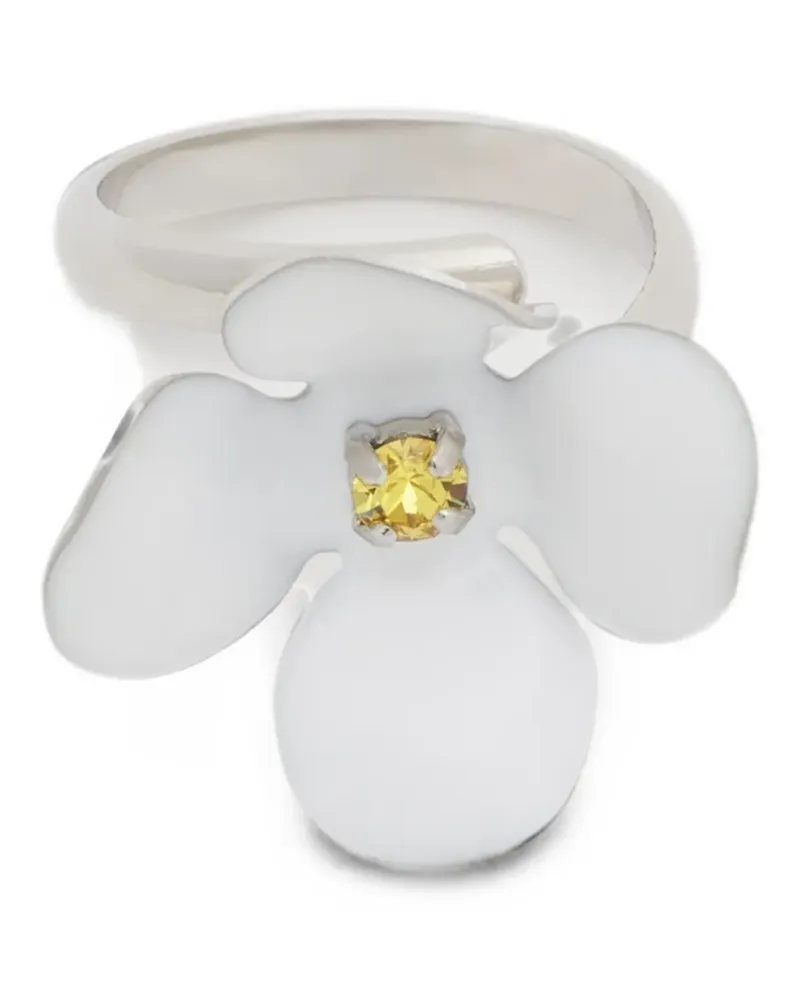 Marni white enamel daisy ring - Silber Silber