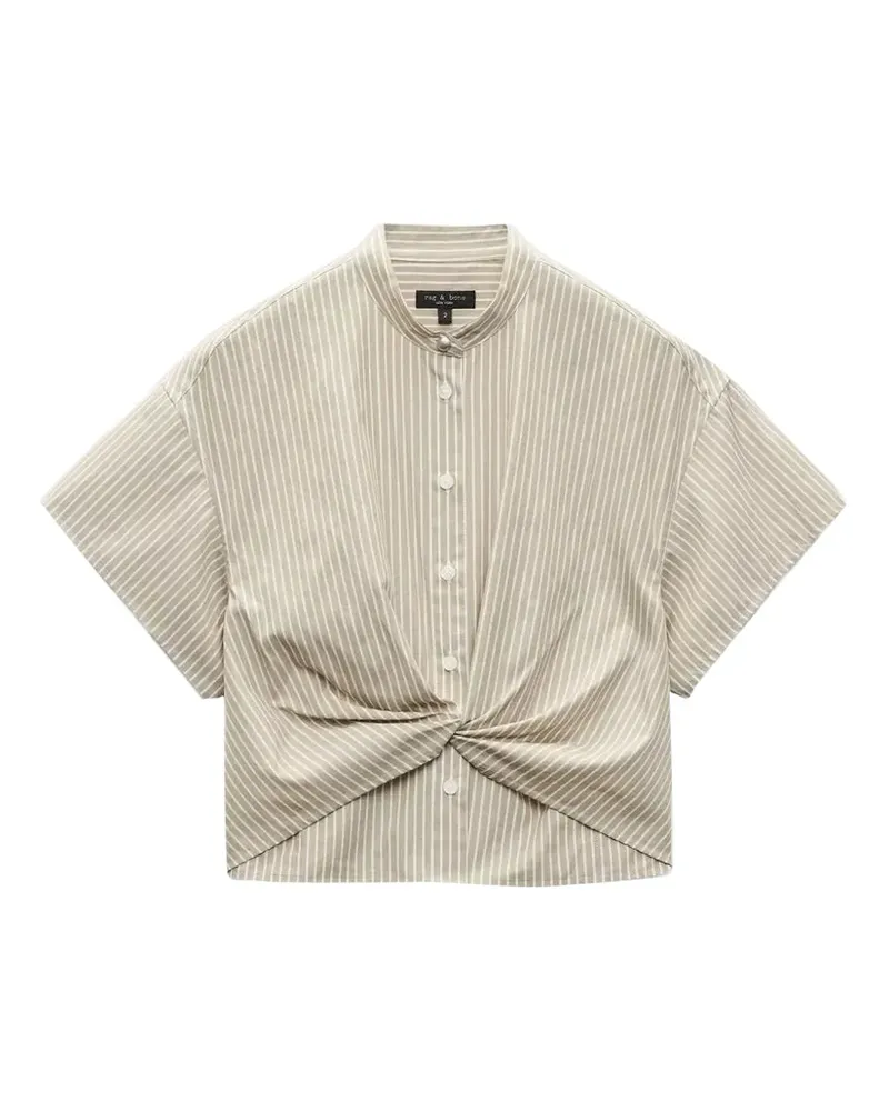 Rag & Bone Gestreiftes Twisted Hemd - Grau Grau