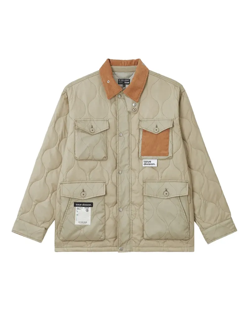 Izzue Steppjacke mit Cordkragen - Nude Nude