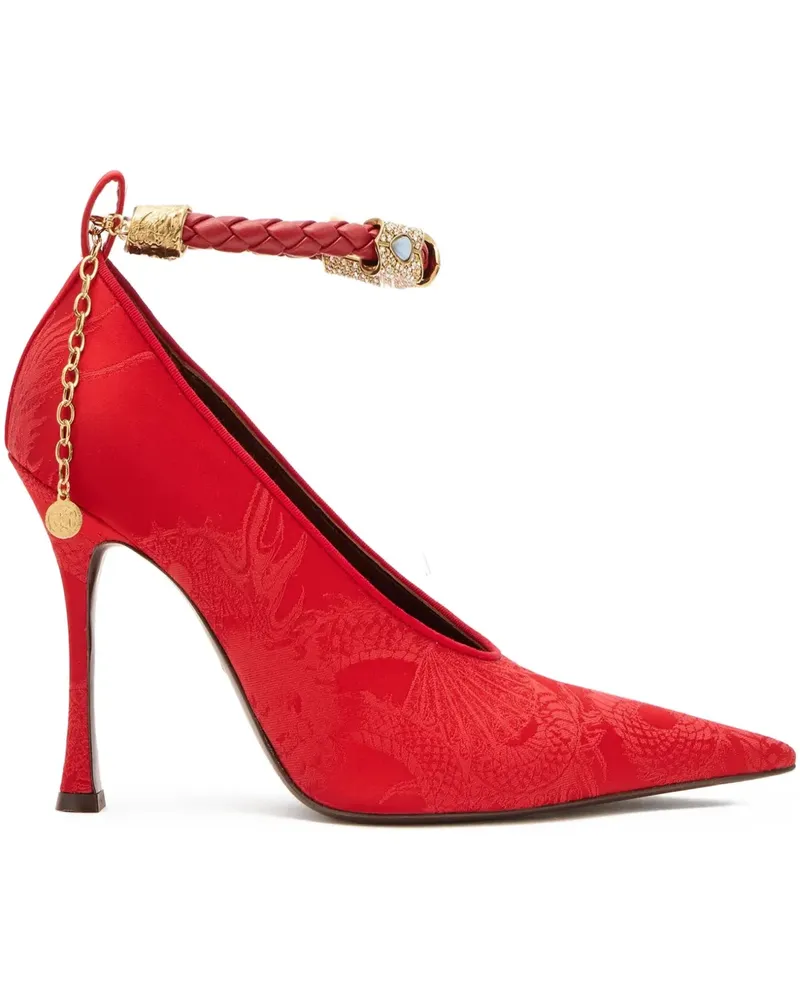 Roberto Cavalli Jacquard-Pumps mit Schmuckriemen - Rot Rot