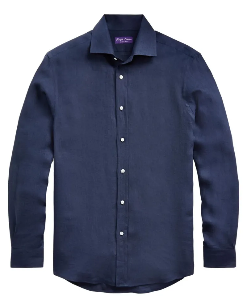 Ralph Lauren Leinenhemd mit klassischem Kragen - Blau Blau