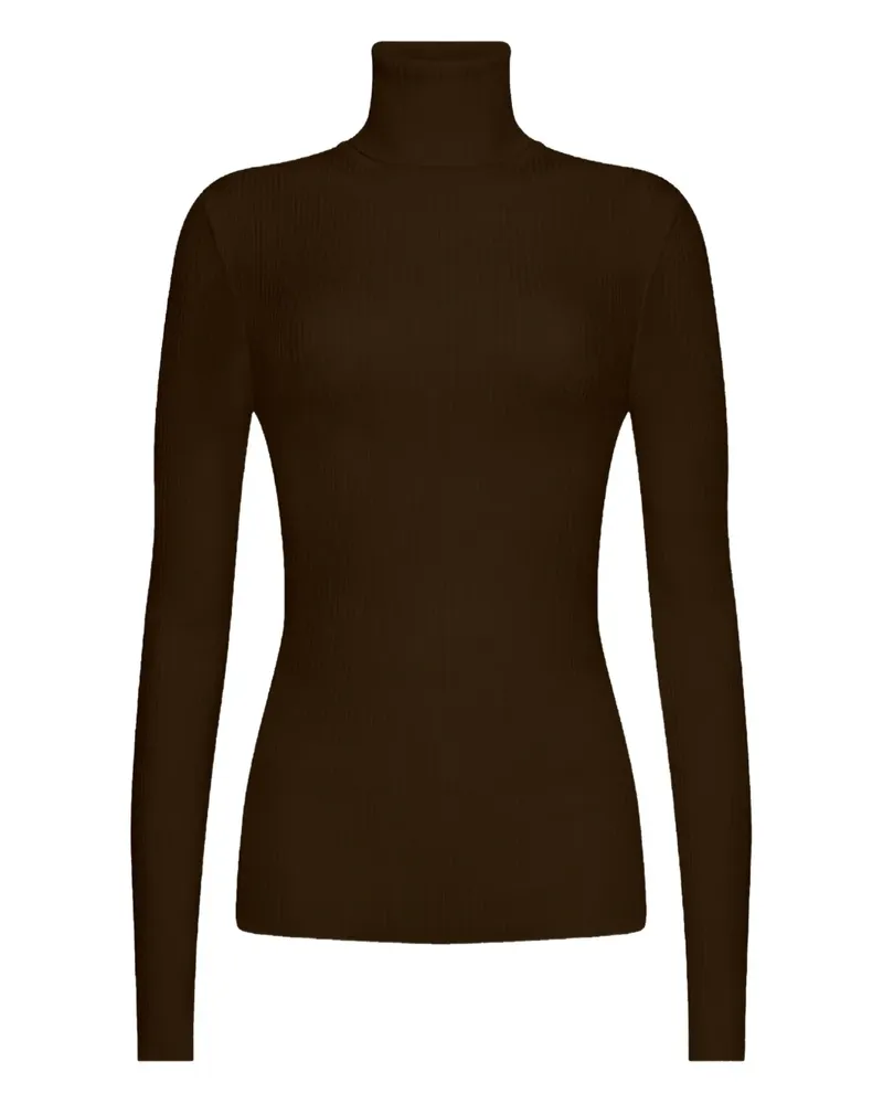 Wolford Geripptes Rollkragenoberteil - Schwarz Schwarz