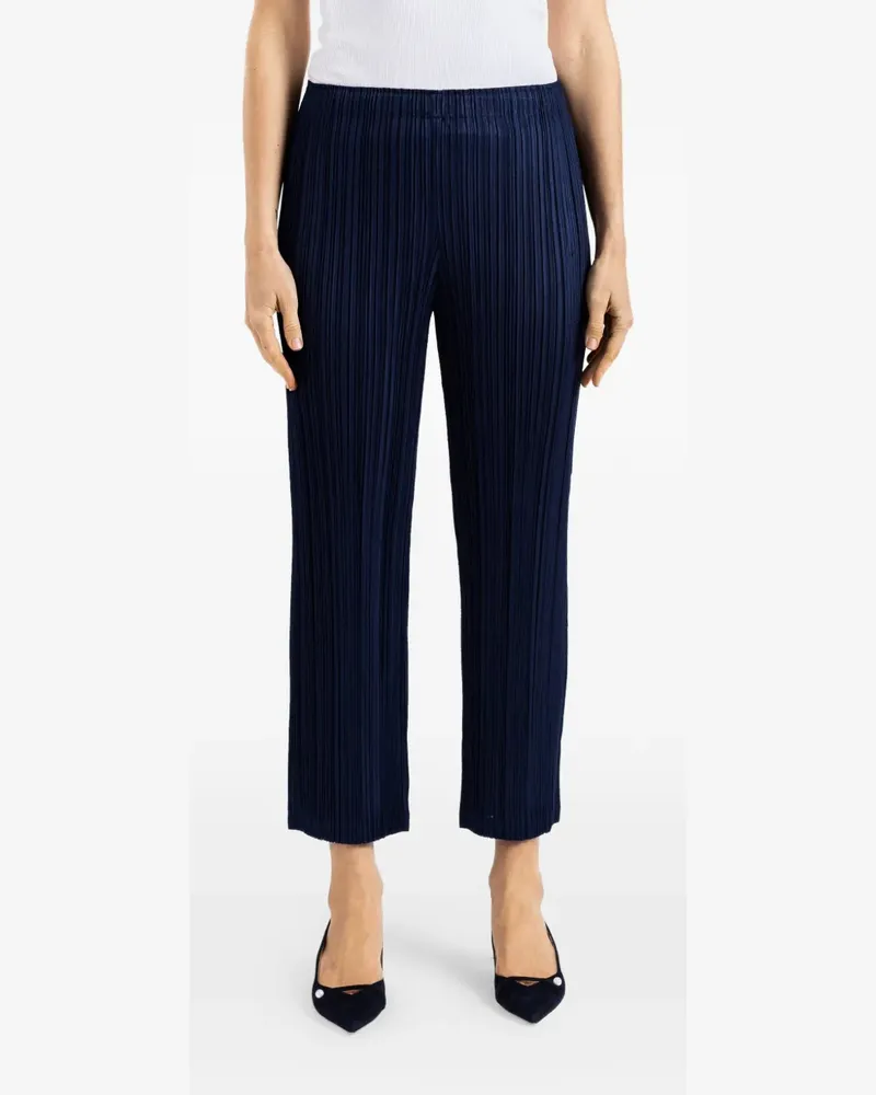 Issey Miyake Thicker Bottoms 1 plissé-effect straight-leg trousers - Blau Blau