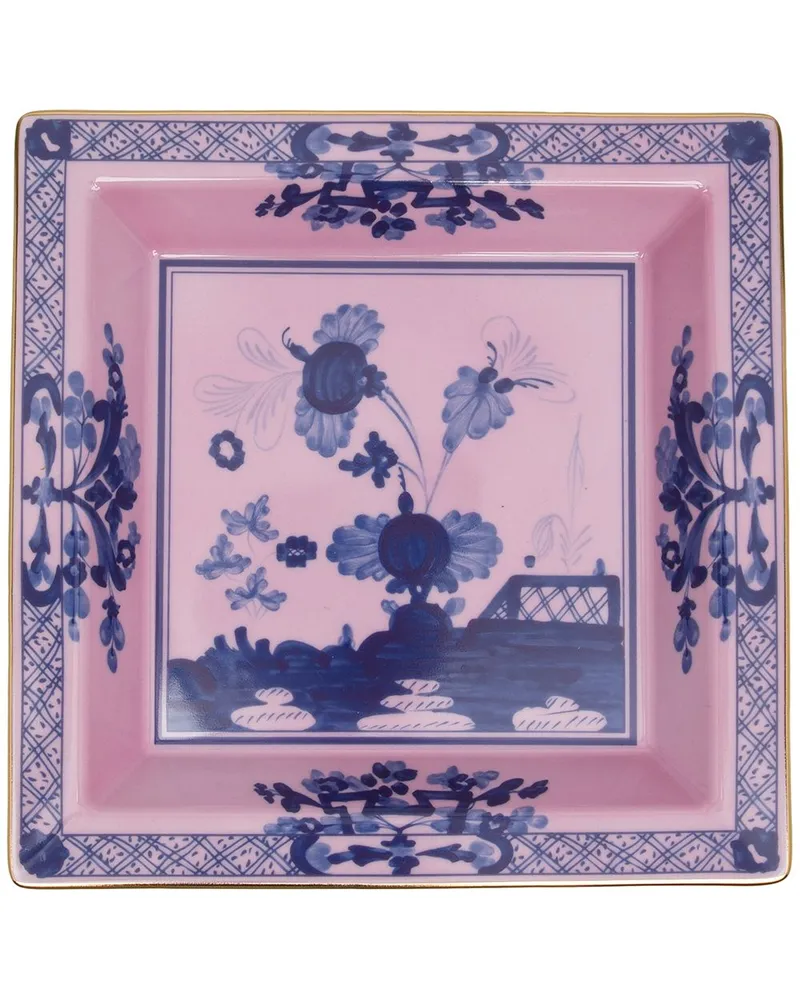 Ginori 1735 Oriente Italiano Square Vide Pouche Schale 24cm - Rosa Rosa