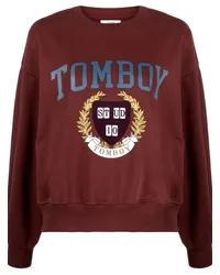 STUDIO TOMBOY Cropped-Sweatshirt mit Logo-Print Rot