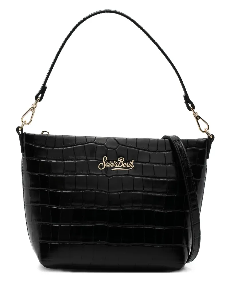 MC2 Saint Barth Aline croc-embossed logo tote bag - Schwarz Schwarz