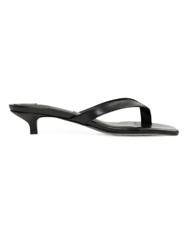 Totême leather square-toe sandals - Schwarz Schwarz