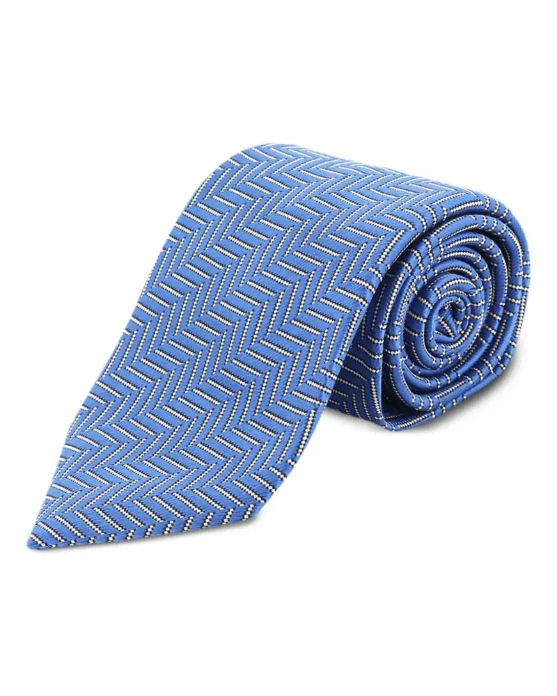 Tom Ford Seidenkrawatte mit Zickzackmuster - Blau Blau