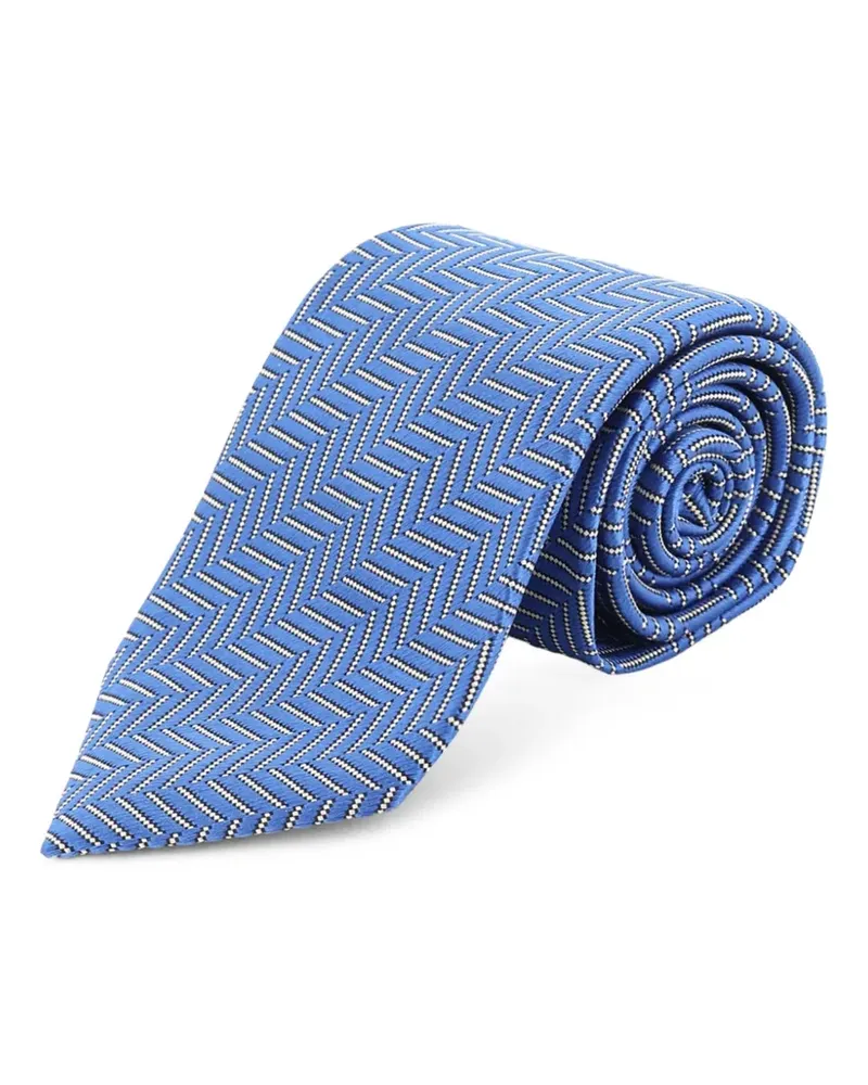 Tom Ford Seidenkrawatte mit Zickzackmuster - Blau Blau