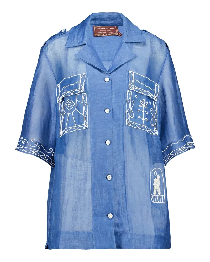 ALEMAIS Verziertes Yasmeen Hemd - Blau Blau