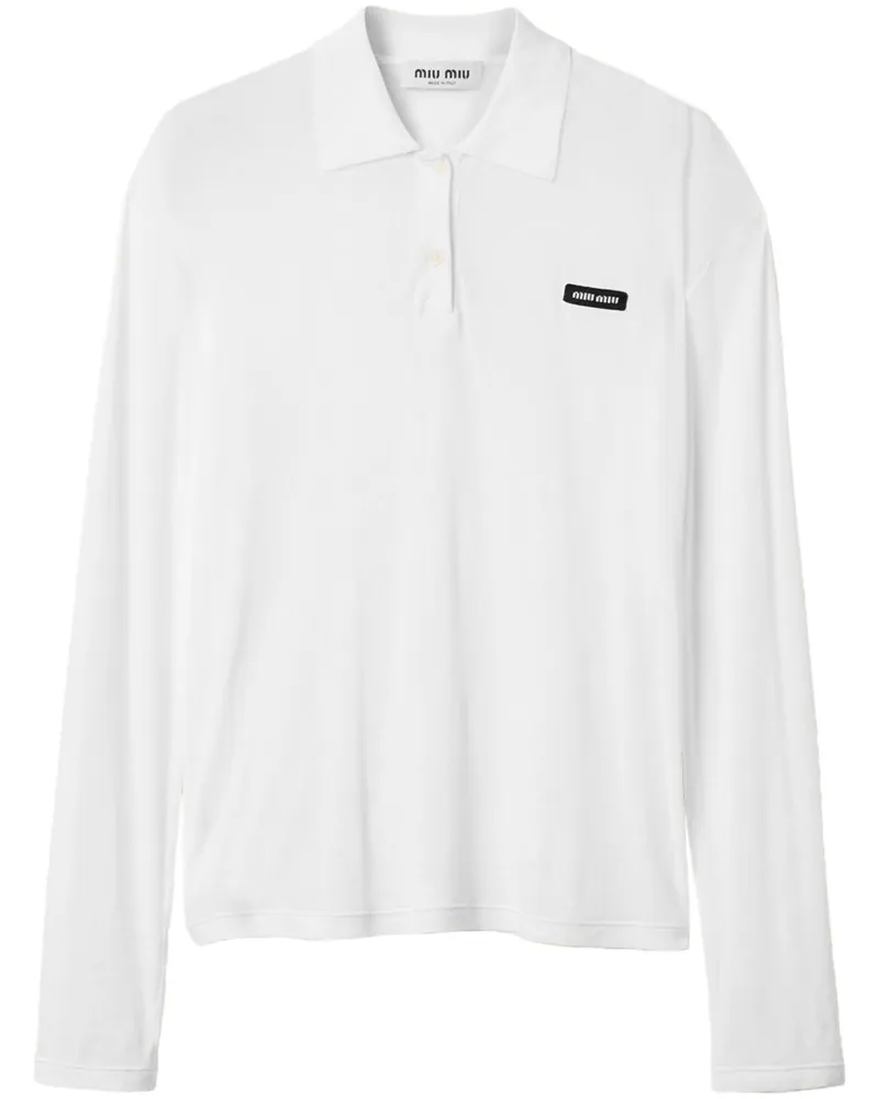 Miu Miu Poloshirt aus Jersey - Weiß Weiß