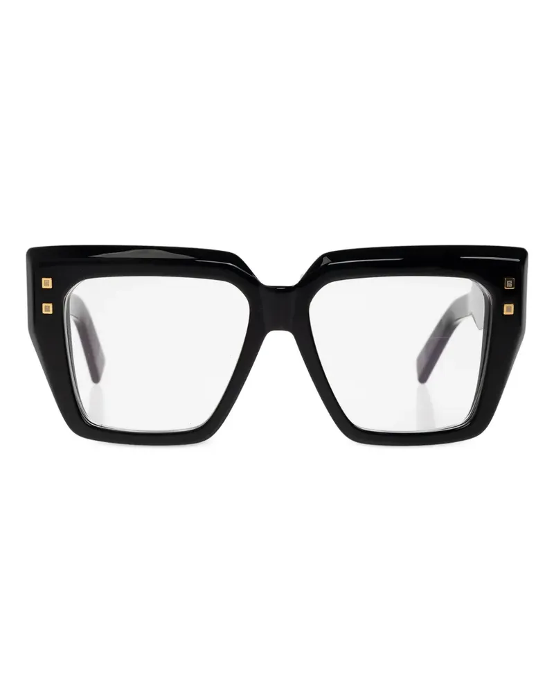 Balmain Eckige B-Fame Brille - Schwarz Schwarz