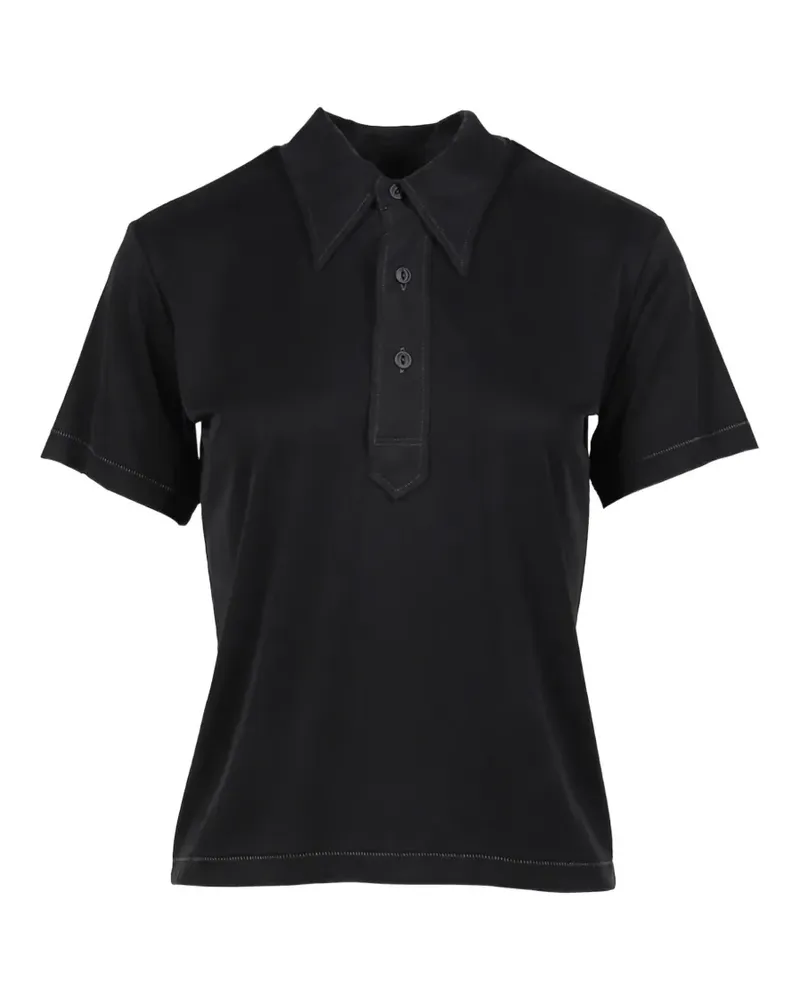 Maison Margiela Four Stitch-detail polo top - Schwarz Schwarz