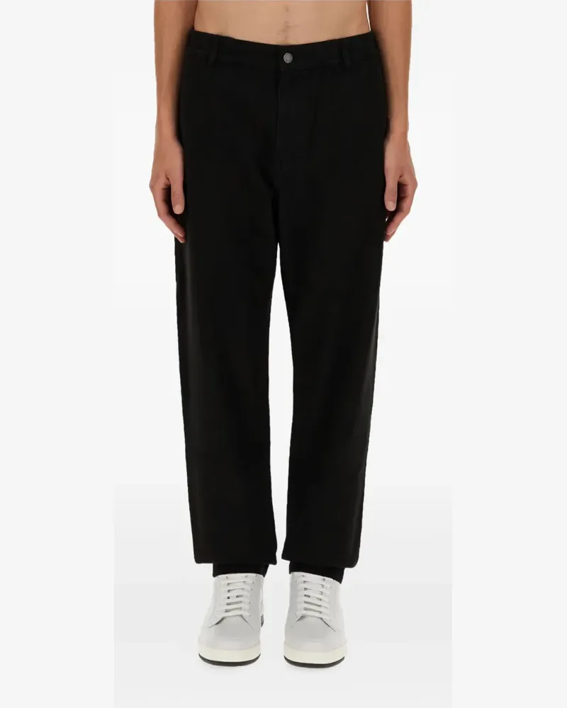 Moschino logo-patch trousers - Schwarz Schwarz