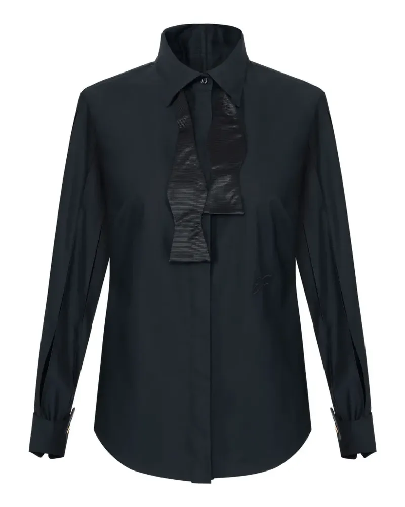 Elisabetta Franchi Hemd mit Fliege - Schwarz Schwarz