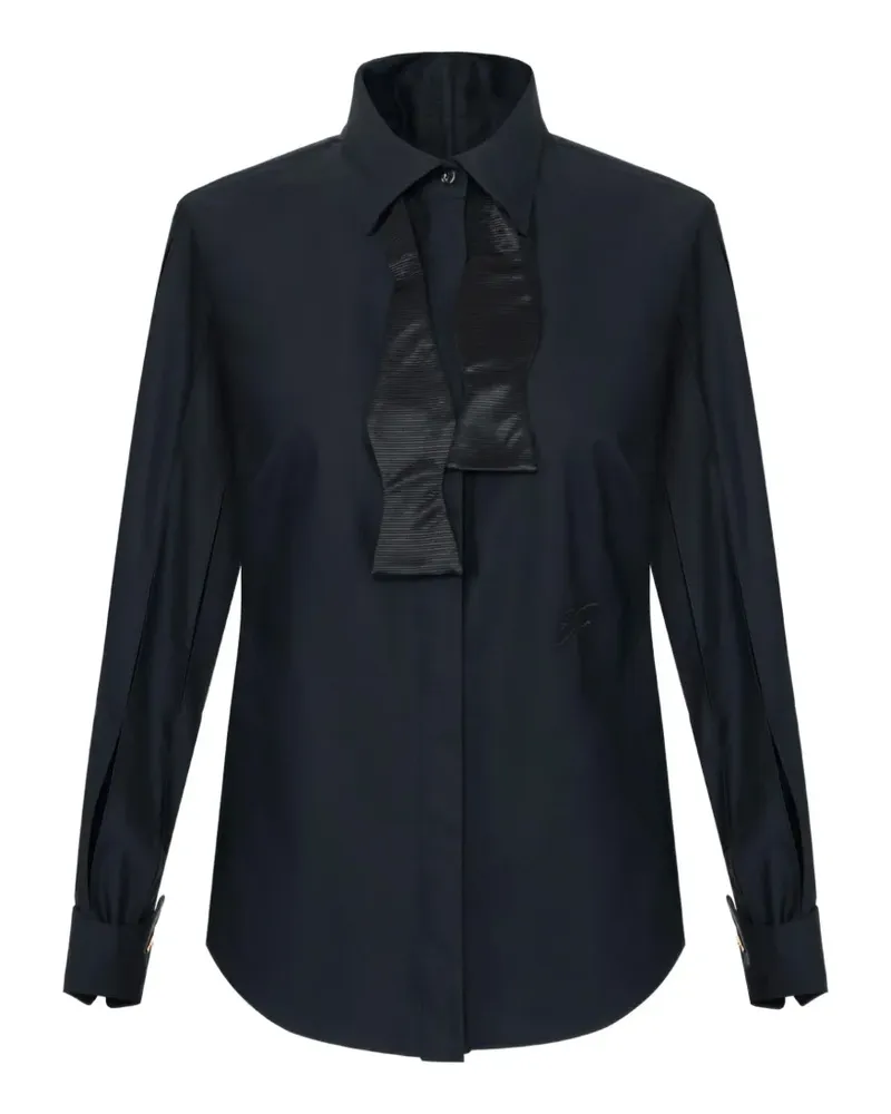 Elisabetta Franchi cotton shirt with bow tie - Schwarz Schwarz