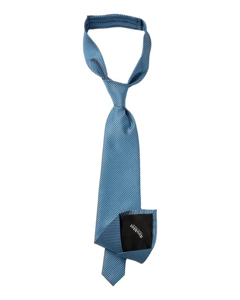 Doublet Shape Memory micro-pattern silk tie - Blau Blau