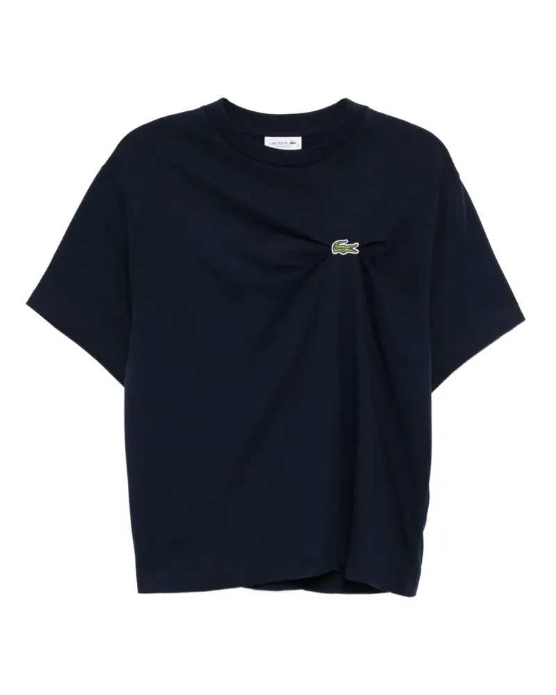 Lacoste Drapiertes Oversized-T-Shirt - Blau Blau