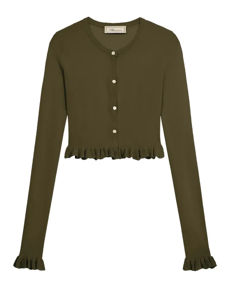 Blumarine Cardigan mit gerüschten Ärmeln - Grün Grün