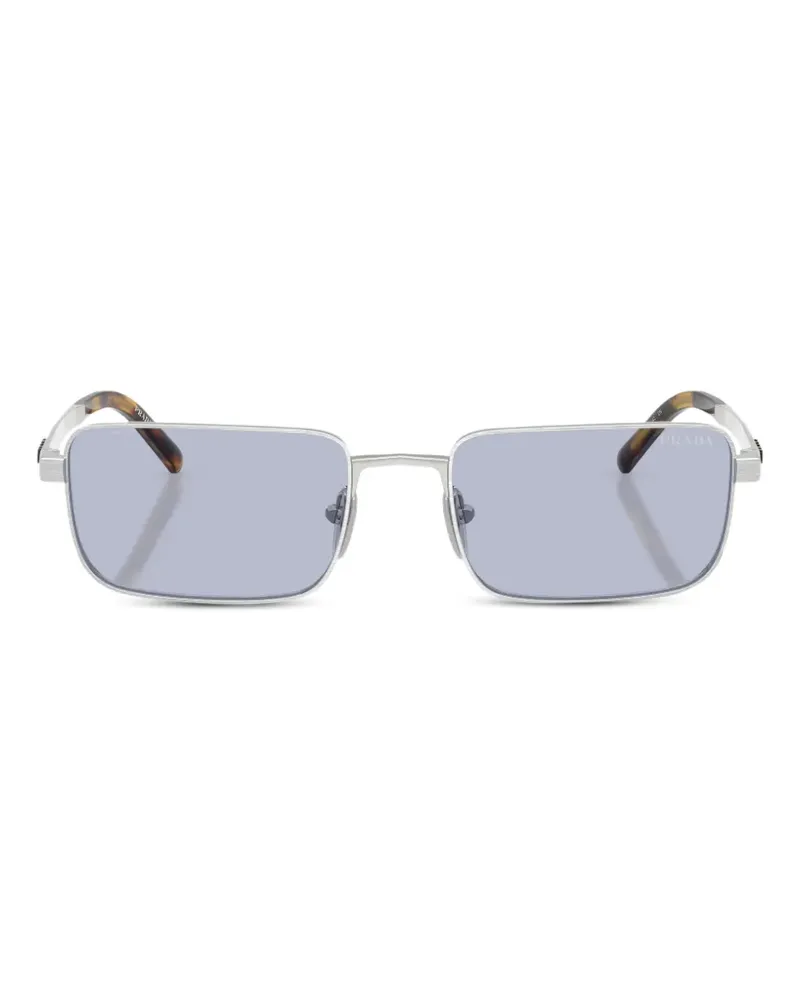 Prada Sonnenbrille mit eckigem Gestell - Silber Silber