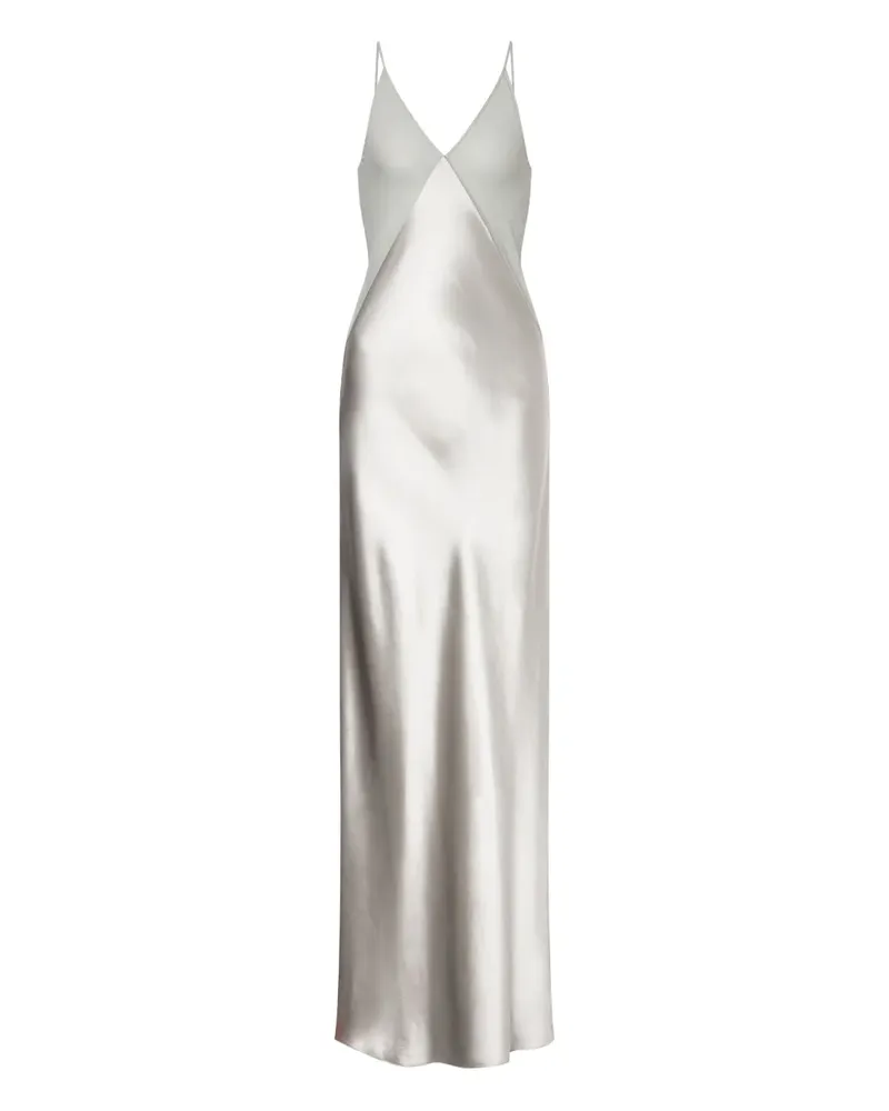 Alberta Ferretti Satin-Maxikleid - Grau Grau