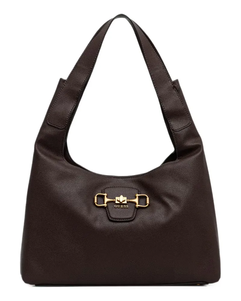 Guess Sunset horsebit-detail shoulder bag - Braun Braun