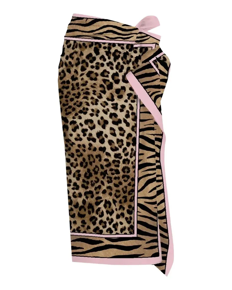 MC2 Saint Barth animal-print sarong maxi skirt - Nude Nude
