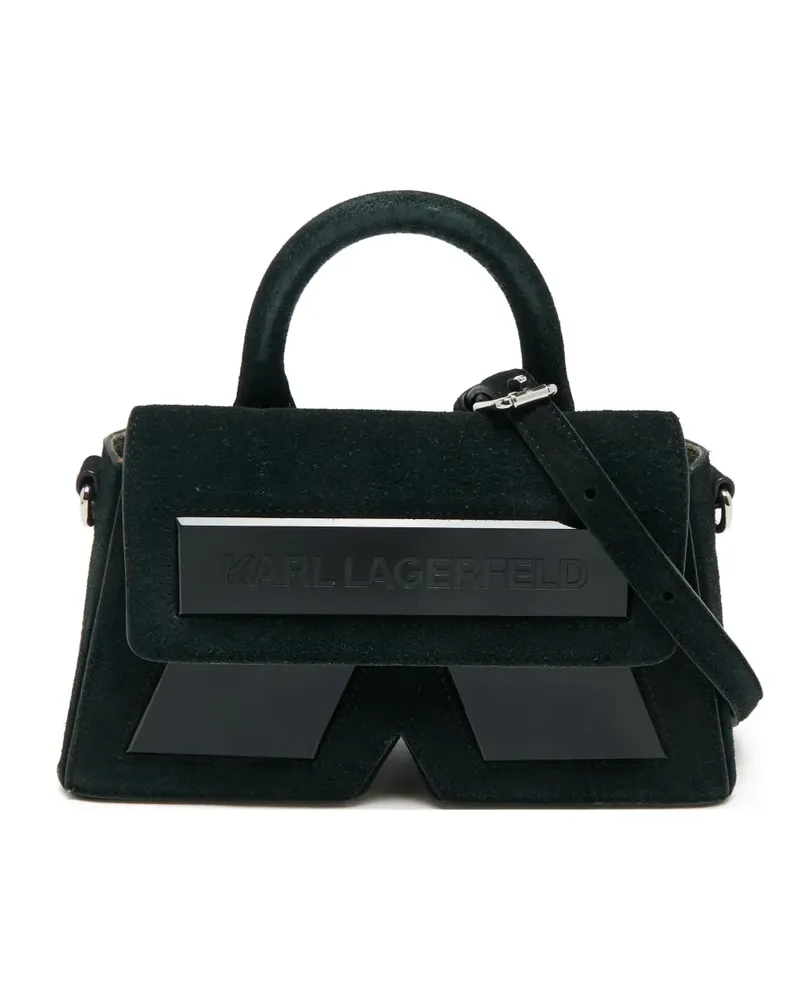 Karl Lagerfeld Ikon K suede top-handle tote bag - Schwarz Schwarz