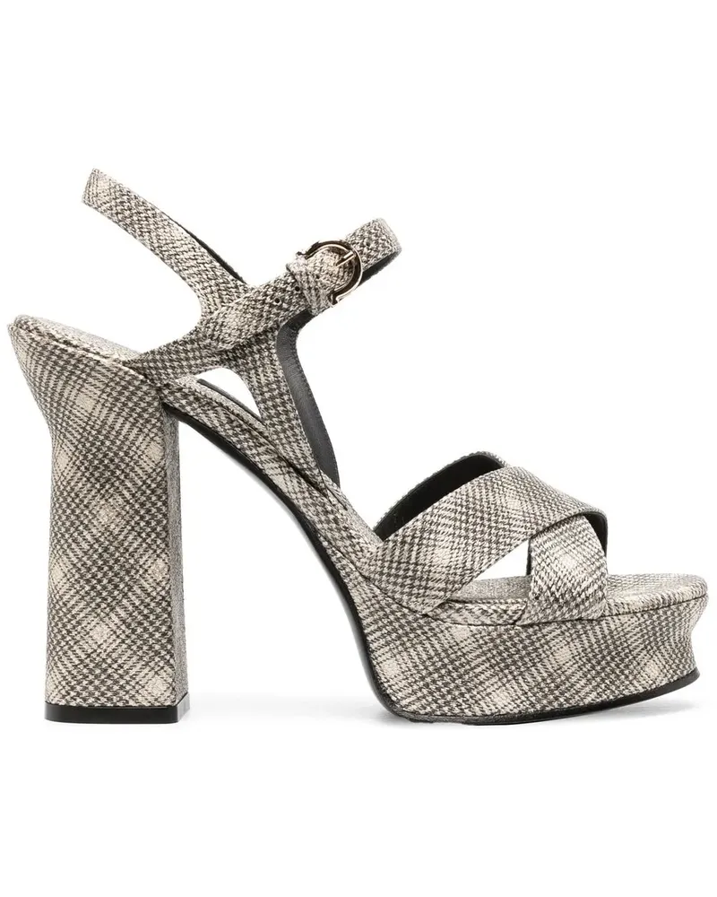 Ferragamo Karierte Sonya Sandalen 120mm - Nude Nude
